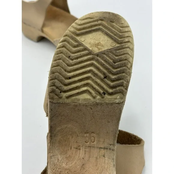 Lotta's Clogs Womens Size 36 Tan Leather Close Toe Slip On Boho Cottage Core New - Picture 8 of 14